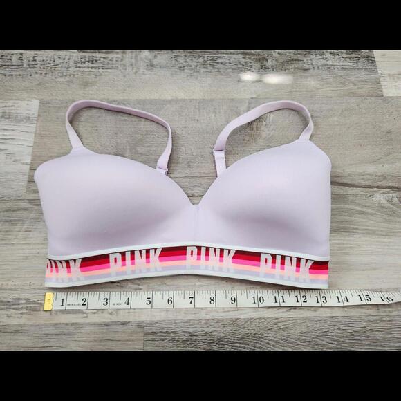 Victoria Secret Wear Everywhere Wireless bra 36d Logo Band Lavender Lightly Line - Picture 4 of 5